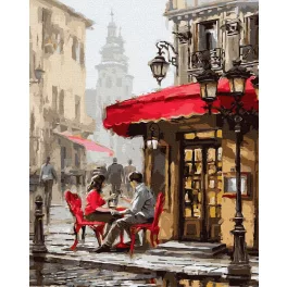 Nyári kávézó - számfestő keretre feszítve (40x50cm)