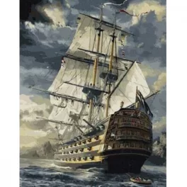 Fregatt - számfestő keretre feszítve (40x50cm)