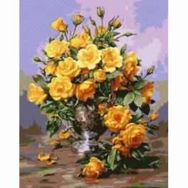 Sárga rózsák - számfestő keretre feszítve (40x50cm)