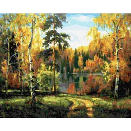   Őszi fák között - számfestő keretre feszítve (40x50cm)