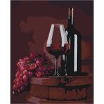 Egy pohár vörösbor (Valentyna Ivanova) - számfestő keretre feszítve (40x50cm)