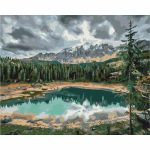 Carezza-tó (Roksolana Baran) - számfestő keretre feszítve (40x50cm)