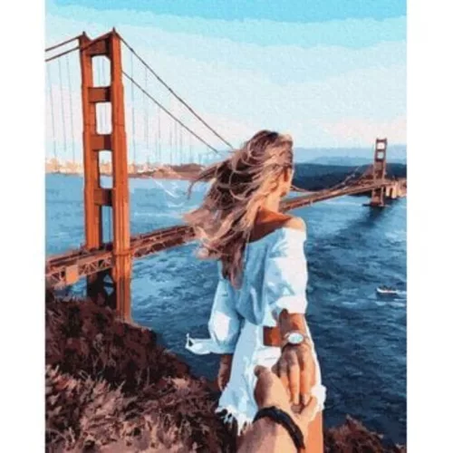 Kövess engem - Golden Gate híd - számfestő keretre feszítve (40x50cm)