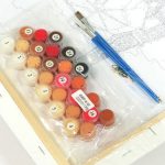 Narancs napraforgók - számfestő keretre feszítve (40x50cm)