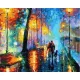 Séta az esőben - számfestő keretre feszítve (40x50cm)