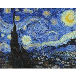   Csillagos éjszaka (Van Gogh) - számfestő keretre feszítve (40x50cm)