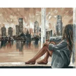 Nagyvárosi álmodozó - számfestő keretre feszítve (40x50cm)