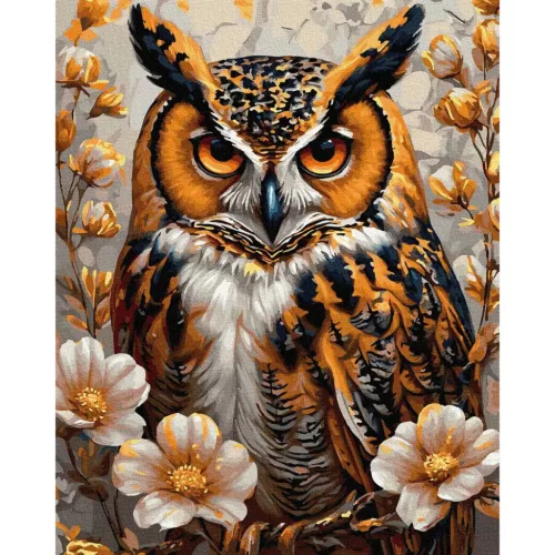 Az éjszaka arany szemei - számfestő keretre feszítve arany festékkel (40x50cm)