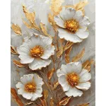 Ragyogó szirmok - számfestő keretre feszítve arany festékkel (40x50cm)