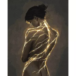   Szunnyadó energia - számfestő keretre feszítve arany festékkel (40x50cm)