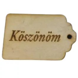   Natúr fa - Scrapbook kisérő táblák "Köszönöm" 3x4,5cm