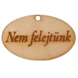 Natúr fa - "Nem felejtünk" ovál tábla 2,5x4cm
