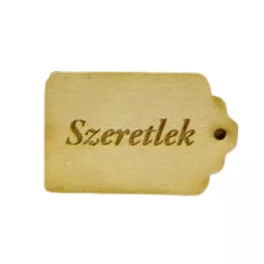   Natúr fa - "Szeretlek" gravírozott scrapbook táblák 3x4,5cm