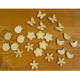 Fafigurák mini vegyes 3cm - natúr fa 25db