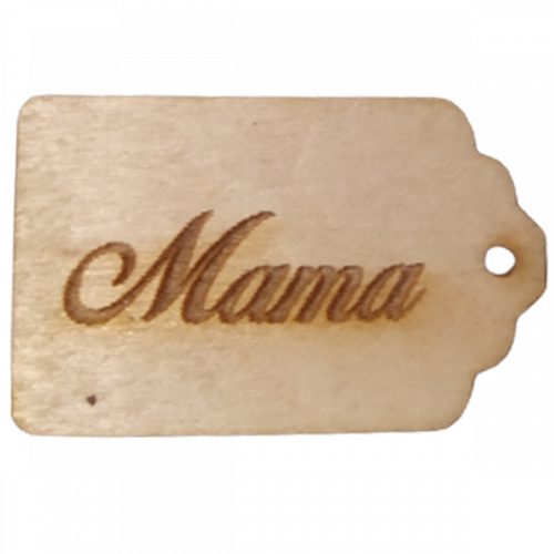 Natúr fa - Scrapbook kisérő táblák "Mama" 3x4,5cm