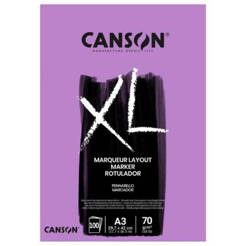 CANSON XL MARKER, marker-tömb, ragasztott, 70g/m2 100 ív A3 