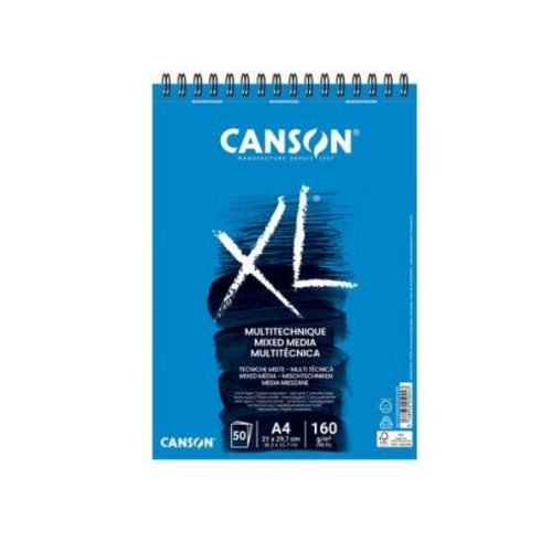 Canson "XL" Mixed Media A4 tömb, 160g, felül spirálos, 50 lap