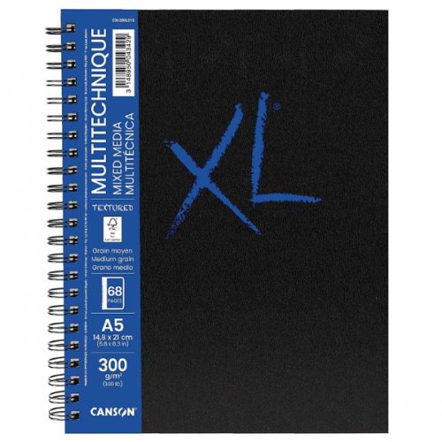 CANSON Books XL MIX MEDIA Textured, spirálkötött, 300g/m2,
34 lap, A5 