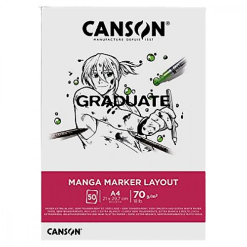 CANSON Graduate Manga tömb, ragasztott 70g/m2, 50 lap, A4