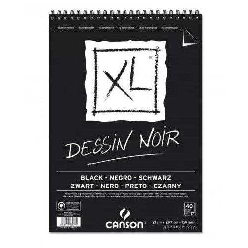 Canson "XL" Dessin Noir A4 fotókarton-tömb, 40lap