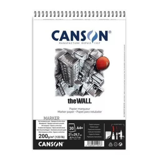 Canson "The Wall" marker tömb 200g/m2, 30 ív, 21 x 29,7 cm