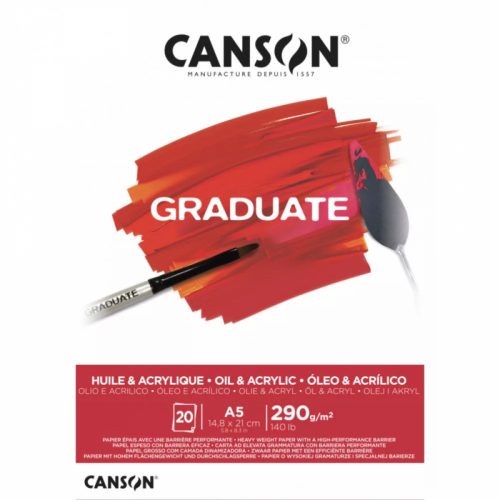 CANSON Graduate Olaj-akril tömb, A5, 20lap