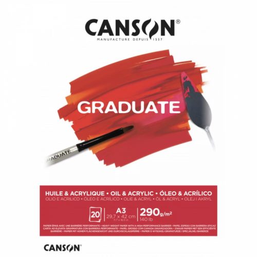 CANSON Graduate Olaj-akril tömb, A3, 20lap