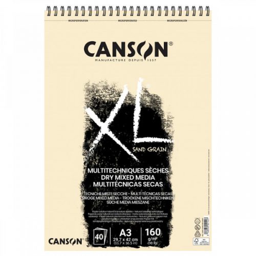 Canson "XL" Sand Grained A3 pasztellpapír-tömb, 40lap natúrszín
