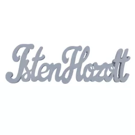Fa "Isten Hozott" felirat 15cm - lila