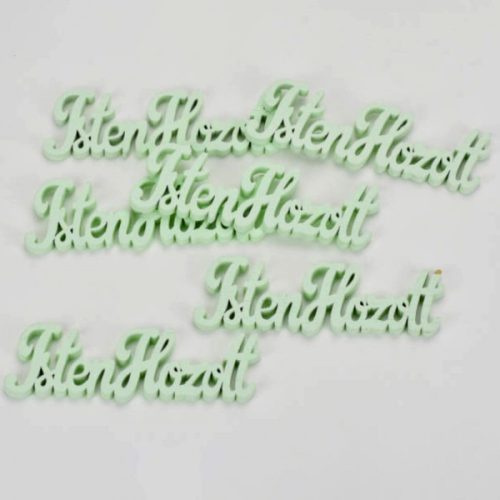 Fa "Isten Hozott" felirat 10cm - menta