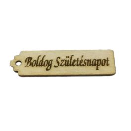   Natúr fa - "Boldog Születésnapot" hosszú scrapbook tábla 1,5x6,5cm
