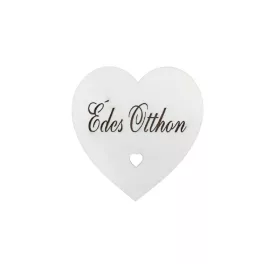 Fa - "Édes otthon" szív fehér 10cm