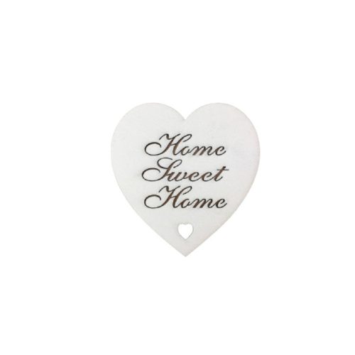Fa - "Home Sweet Home" szív fehér 10cm