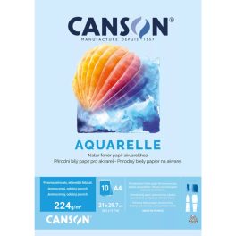 CANSON AQUARELLE akvarell tömb 224g/m2, 10 ív - A4 