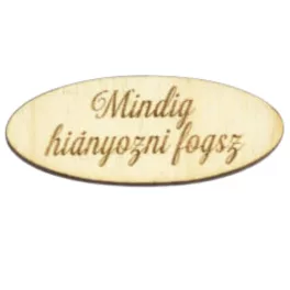   Natúr fa - "Mindig hiányozni fogsz" ovál tábla 2x4,9cm