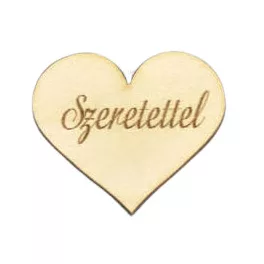 Natúr fa - Szív "Szeretettel" 4cm