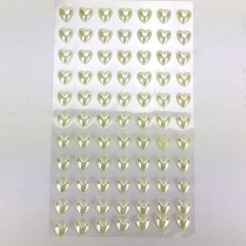 Öntapadós gyöngyök, 77db/csg - krém szív
