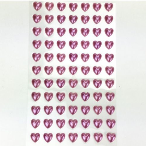 Öntapadós gyöngyök, 77db/csg - rózsaszín szív