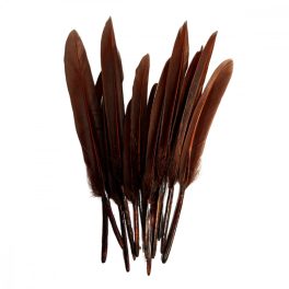 Dekor madártoll, rézbarna, 12db