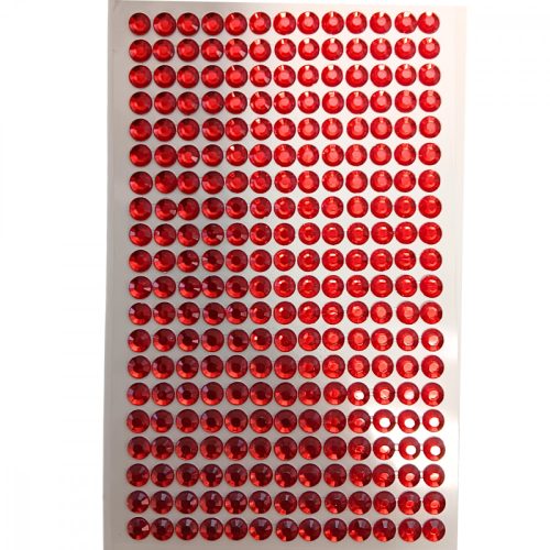 Öntapadós strassz, piros 6mm - 260db/csg