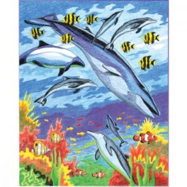 Számozott színező készlet, 20x25cm - Tengeri állatok