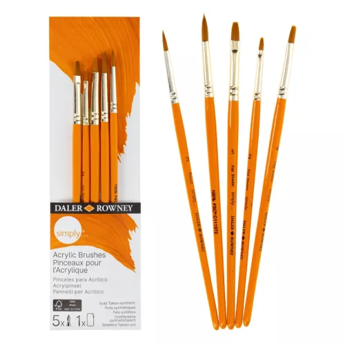 Daler Rowney Simply szintetikus rövidny. ecsetkészlet 5db-os