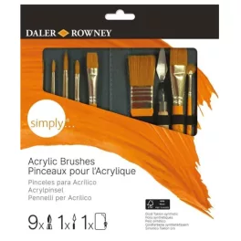   Daler Rowney Simply akril ecsetkészlet 10db tokban – szintetikus festőecset szett