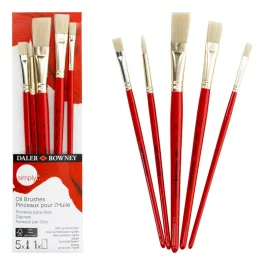   Daler Rowney Simply ecsetkészlet 5db-os, szintetikus, rövid nyéllel