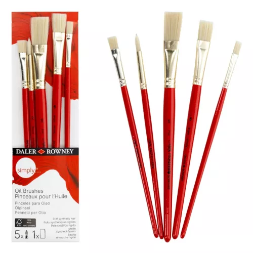Daler Rowney Simply ecsetkészlet 5db-os sörte,rövid nyéllel