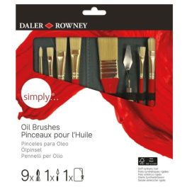   Daler Rowney Simply olajfestő ecsetkészlet 10 db tokban – sőrte ecset szett