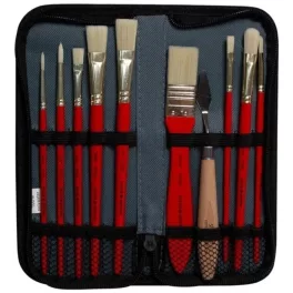   Daler Rowney Simply olajfestő ecsetkészlet 10 db tokban – sőrte ecset szett