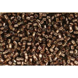 Delica gyöngy 11/0, DB0150, ezüst közepű barna, 4g