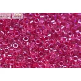   Delica gyöngy 11/0, DB0914, csillogó sötét pink közepű kristály, 4g