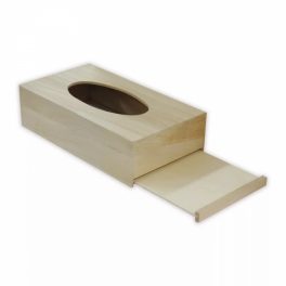 Fa asztali zsebkendő tartó 26x14x7cm